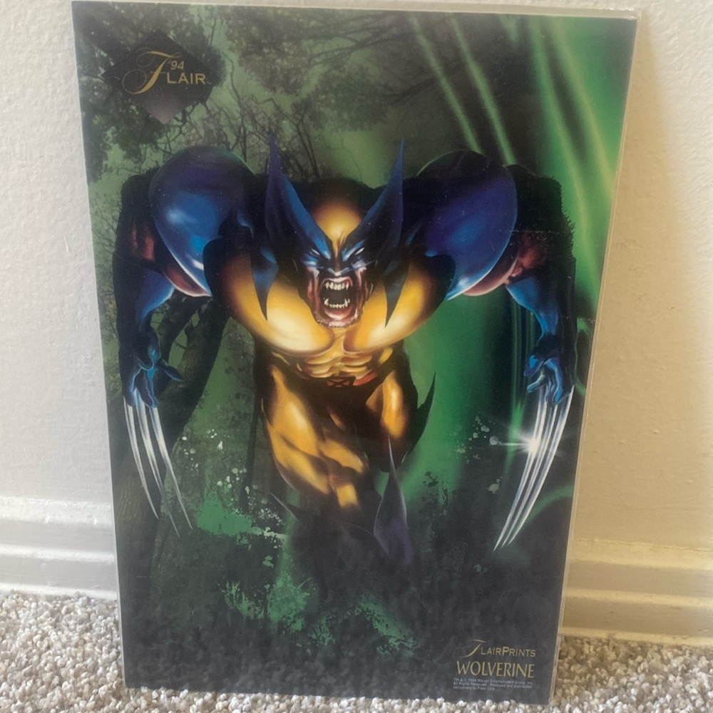 1994 FLAIR PRINTS "WOLVERINE" MARVEL COMIC OVERSIZED CARD